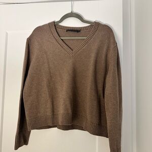 Jenni Kayne - Brown V-Neck Women's Sweater (Size M)